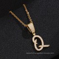 Shangjie OEM Kalung Hip Hop Collier bon marché personnalisé Zircon India Letter Pendant Collier Gold plaqué Initial Collier